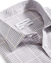 Calvin Klein Men's Button Down Dress Shirt Grey Multi Medium 15 32 33