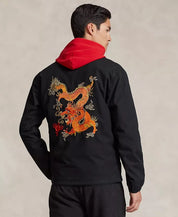 Polo Ralph Lauren Men's Embroidered Lunar New Year Bomber Jacket Medium Black