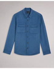 Ted Baker Mens Regular fit Long Sleeve Button-Up Shirt Large Blue Solid