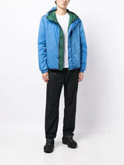 Moncler Mens Rosiere Reversible Padded Jacket Coat Size 4 / XL Blue - Green