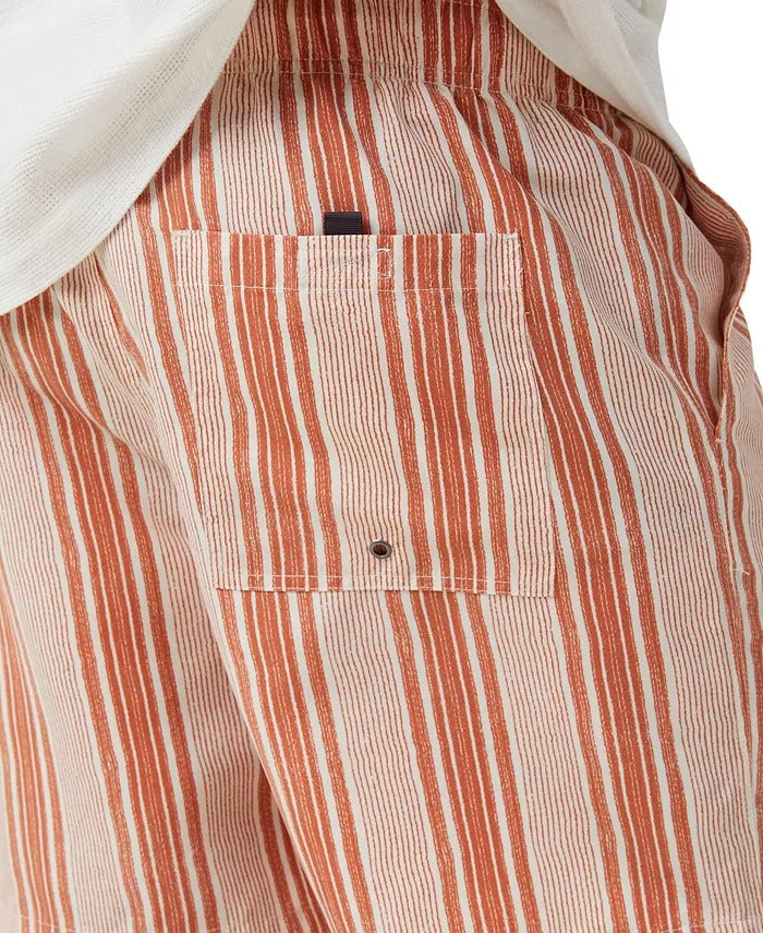 COTTON ON Men's Kahuna Relaxed Fit Shorts Large Orange Striped