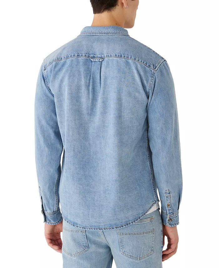 Frank And Oak Men's Clark Relaxed Fit Button-Front Denim Shirt Medium Blue