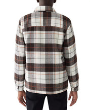 Frank And Oak Men's Relaxed Fit Plaid Fleece Lined Shirt Jacket Brown 2XL