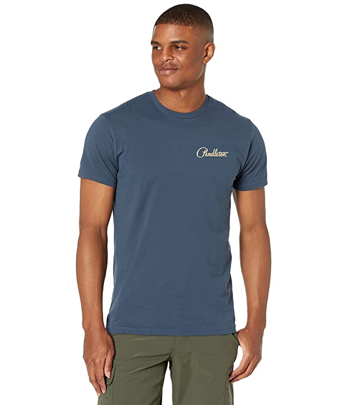 Pendleton Men's Siskiyou Bison Logo Graphic T shirt Indigo Blue  Xl