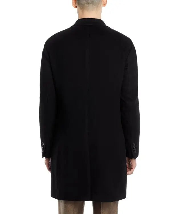 Mens Store Department Store Pure Cashmere Overcoat Top Coat 46R Black