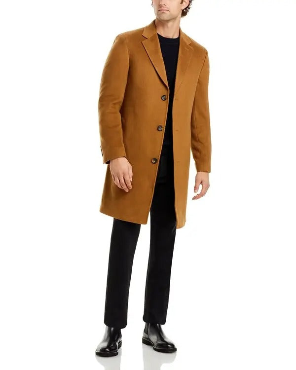 The Mens Store Regular Fit Pure Cashmere Top Coat Overcoat 42 R Vicuna Brown