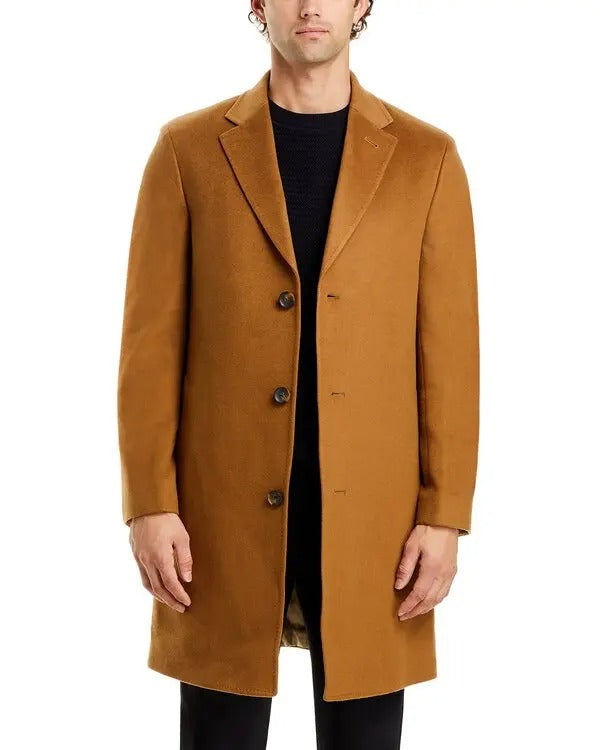 The Mens Store Regular Fit Pure Cashmere Top Coat Overcoat 42 R Vicuna Brown