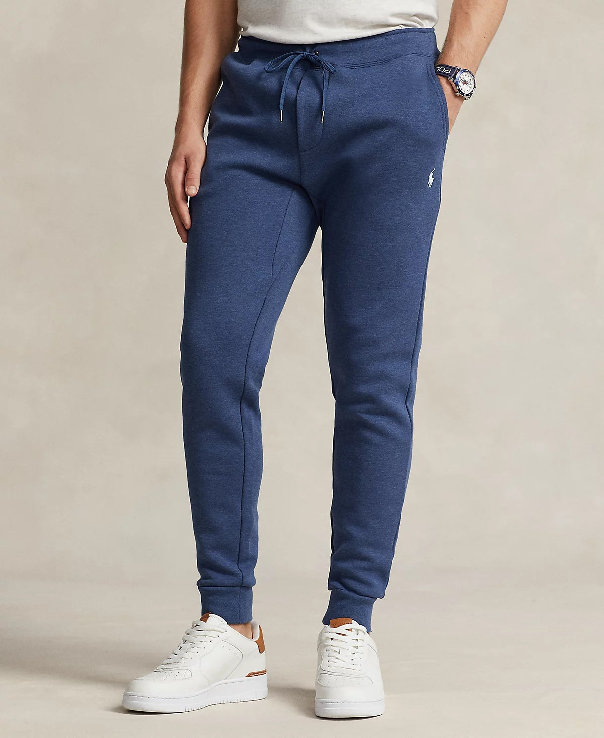 Polo Ralph Lauren Mens Double Knit Jogger Pants Sweatpants Blue Heather XXL