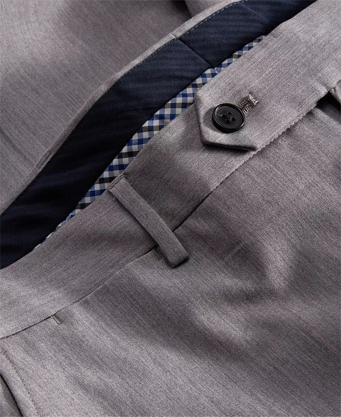Nautica Mens Modern fit Dress Pants 48 / 30 Light Grey Solid Stretch