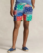 Polo Ralph Lauren Men's 5.75-Inch Traveler Classic Swim Trunks Size XL Blue Red