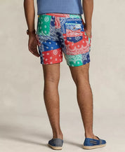 Polo Ralph Lauren Men's 5.75-Inch Traveler Classic Swim Trunks Size XL Blue Red