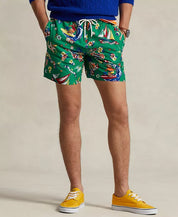 Polo Ralph Lauren Men's 5.75 Inch Traveler Polo Bear Swim Trunks Green Medium