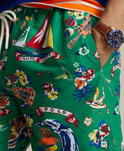 Polo Ralph Lauren Men's 5.75 Inch Traveler Polo Bear Swim Trunks Green Medium