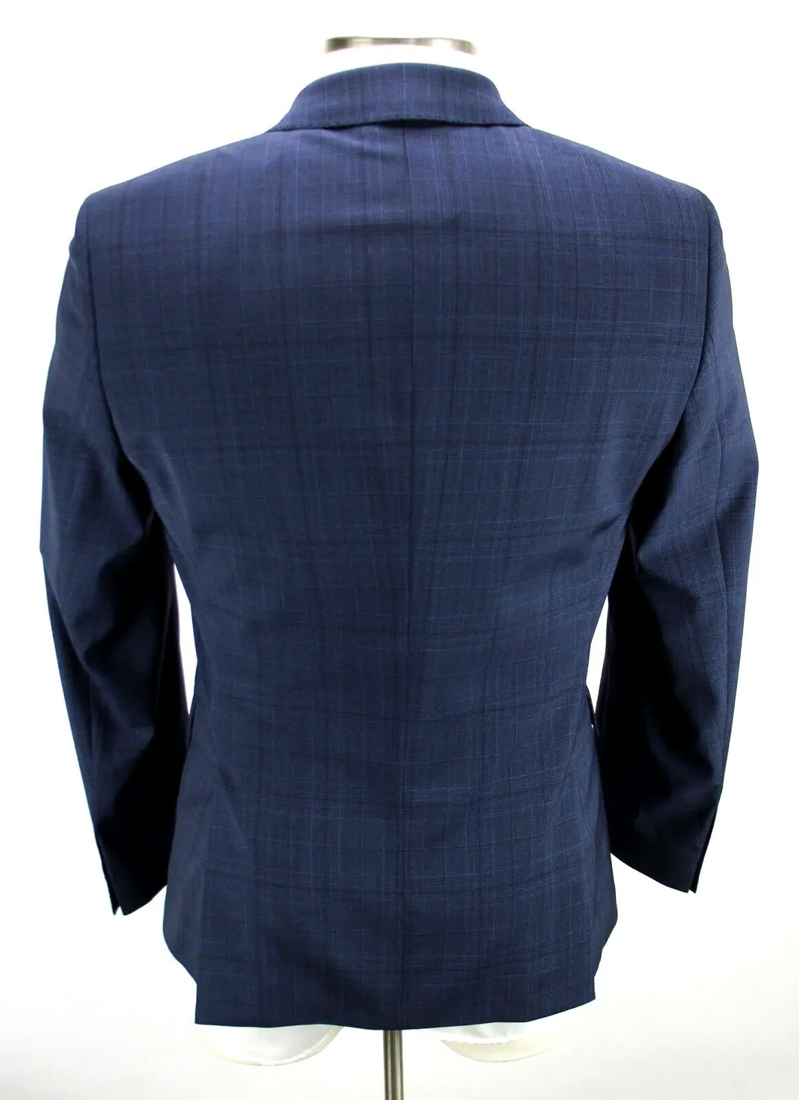 Hugo Boss Mens H-huge Plaid Slim Fit Suit Jacket 40R Navy Blue