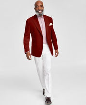 Tayion Mens Classic fit Sport Coat Blazer 44 R Red Solid