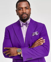 Tayion Mens Classic fit Sport Coat Blazer 38 R Purple Solid