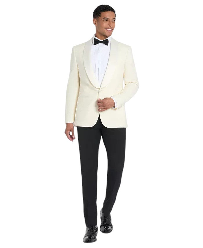 Tommy Hilfiger Mens Modern fit Wool Tuxedo Jacket Blazer 56 L White Solid