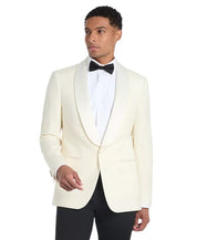 Tommy Hilfiger Mens Modern fit Wool Tuxedo Jacket Blazer 52 L White Solid