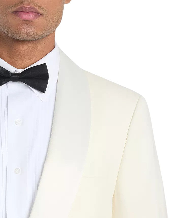 Tommy Hilfiger Mens Slim fit Wool Tuxedo Jacket Blazer 50 R White Solid Stretch