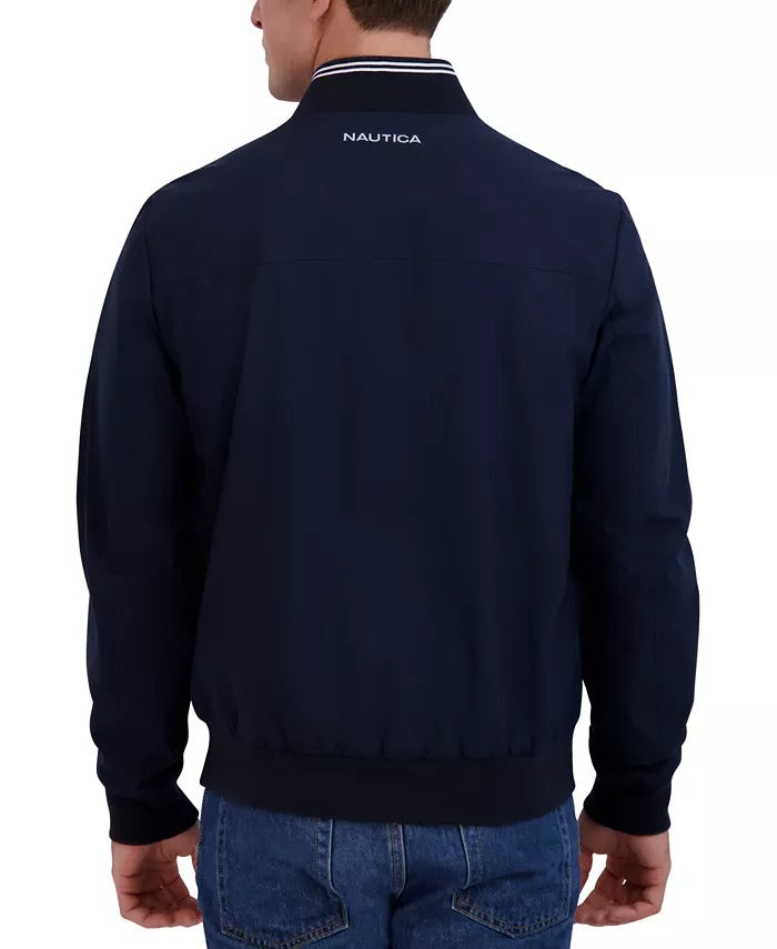 Nautica Men's Full Zip Bomber Jacket Large Navy Blue