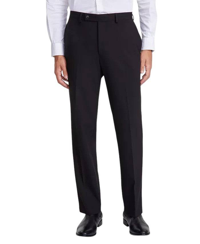 Perry Ellis Mens Modern fit 2 Piece Suit 42 R / 35 Waist Black Solid Stretch