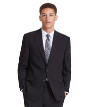 Perry Ellis Mens Modern fit 2 Piece Suit 42 R / 35 Waist Black Solid Stretch