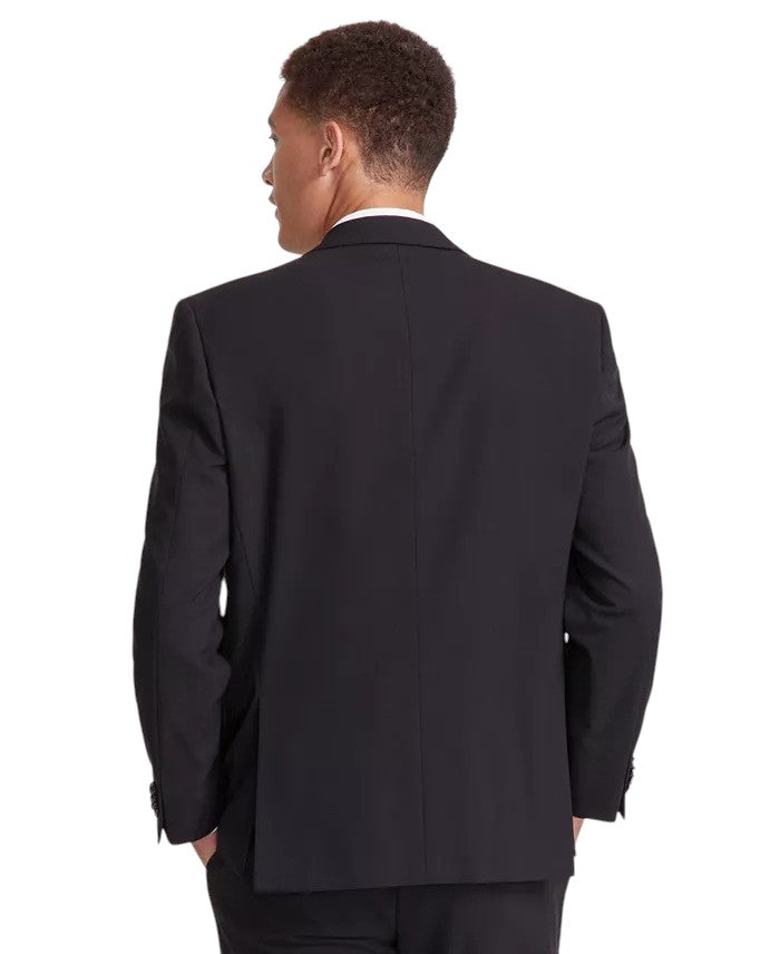 Perry Ellis Mens Modern fit 2 Piece Suit 42 R / 35 Waist Black Solid Stretch