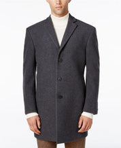 Calvin Klein Mens Slim fit Overcoat Coat 38 S Grey Solid