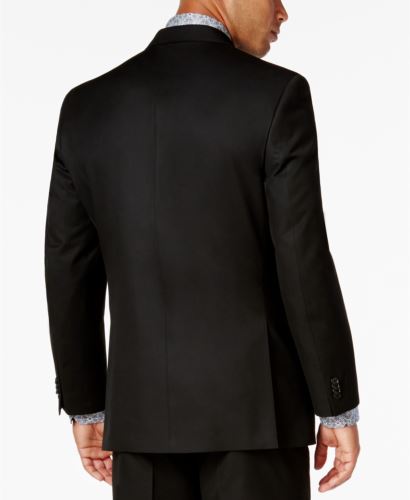 Sean John Mens Classic fit Suit Jacket Blazer 46 R Black Solid