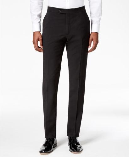 Tommy Hilfiger Men's Modern-Fit Flex Stretch Black Tuxedo Pants 40 x 32
