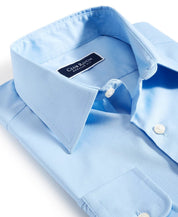 Club Room Mens Regular fit Traveler Dress Shirt Medium 15 in 32-33 Blue Solid