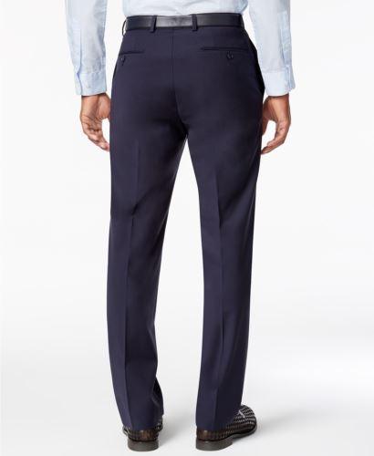 Calvin Klein Mens Slim fit Wool Dress Pants 33 / 32 Blue Solid