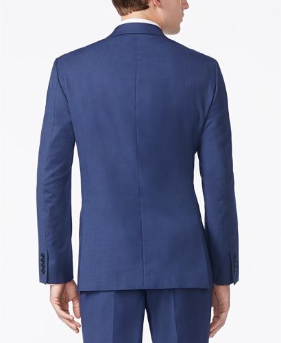 Calvin Klein Mens Slim fit Suit Jacket Blazer 46 R Navy Blue Solid Stretch Wool