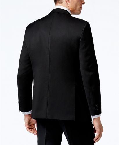 Tommy Hilfiger Mens Modern fit Wool Suit Jacket Blazer 46 R Black Solid Stretch