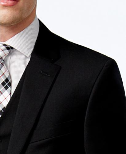 Tommy Hilfiger Mens Modern fit Wool Suit Jacket Blazer 46 R Black Solid Stretch