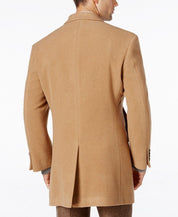 Calvin Klein Mens Slim fit Overcoat Coat 36 S Beige Solid
