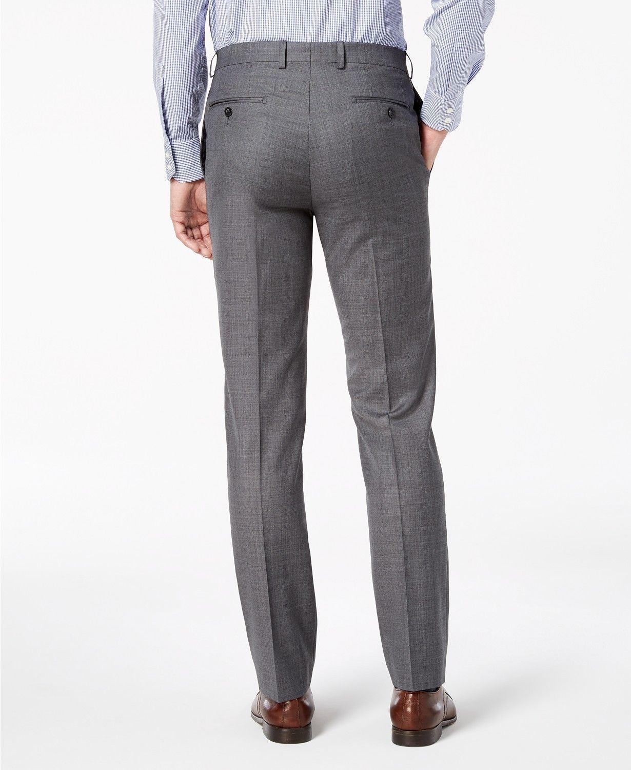 Calvin Klein Mens Slim fit Dress Pants 36 / 34 Grey Stretch