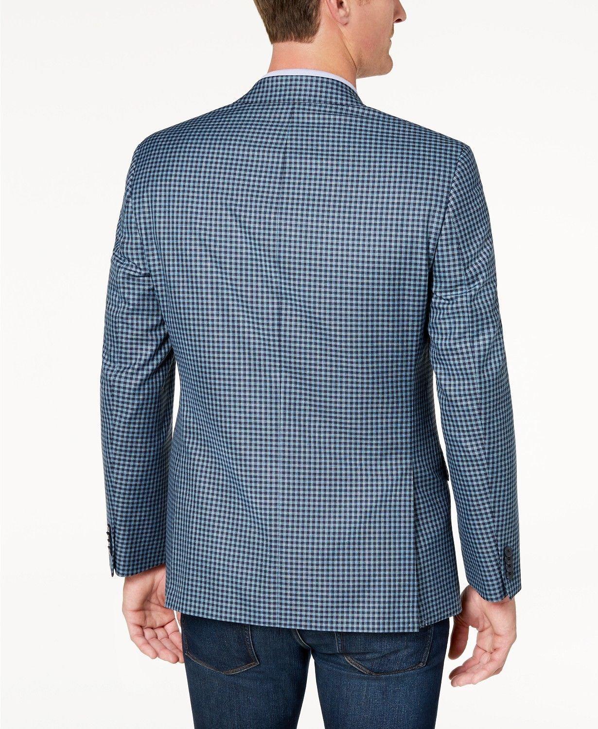 Michael Kors Men's Blue Check Blazer Size 40S