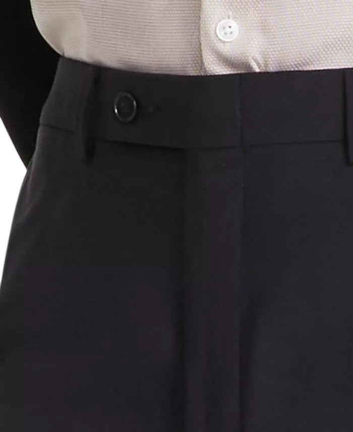 Calvin Klein Mens Slim fit Wool Dress Pants 42 / 30 Black Solid