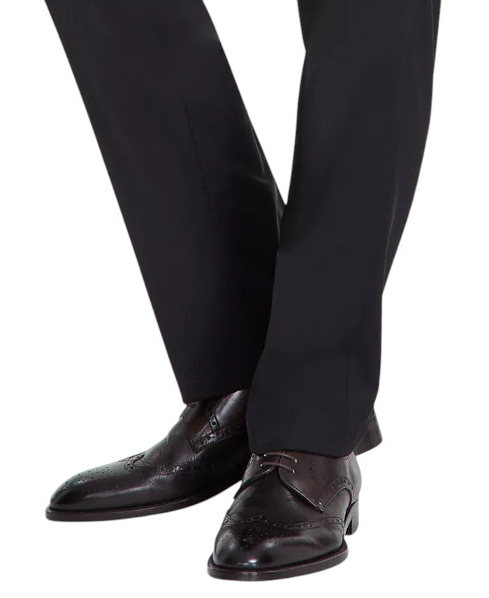 Calvin Klein Mens Slim fit Wool Dress Pants 42 / 30 Black Solid
