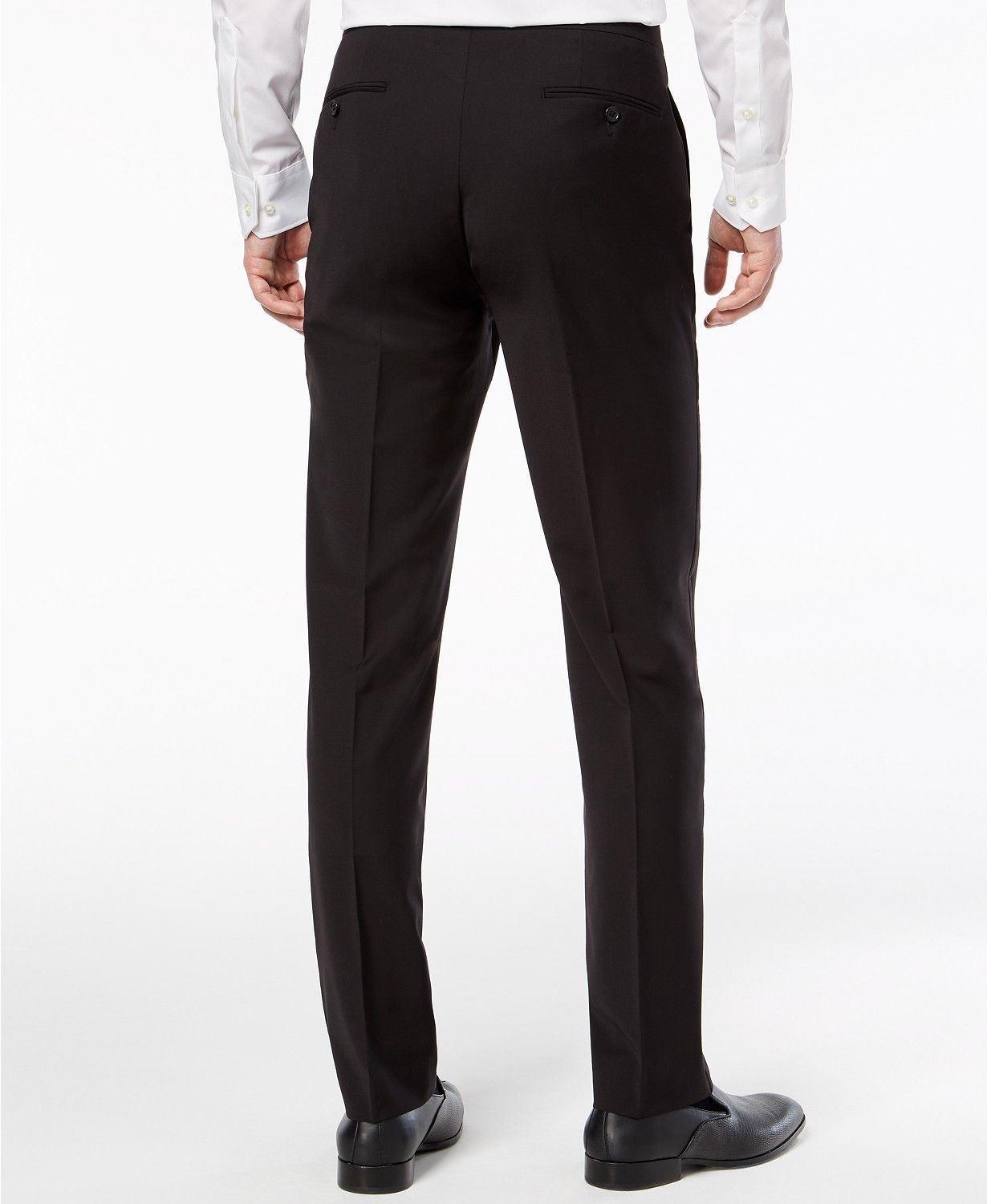 Calvin Klein Men's Slim-Fit Infinite Stretch Black Tuxedo Pants 33 / 32 Black