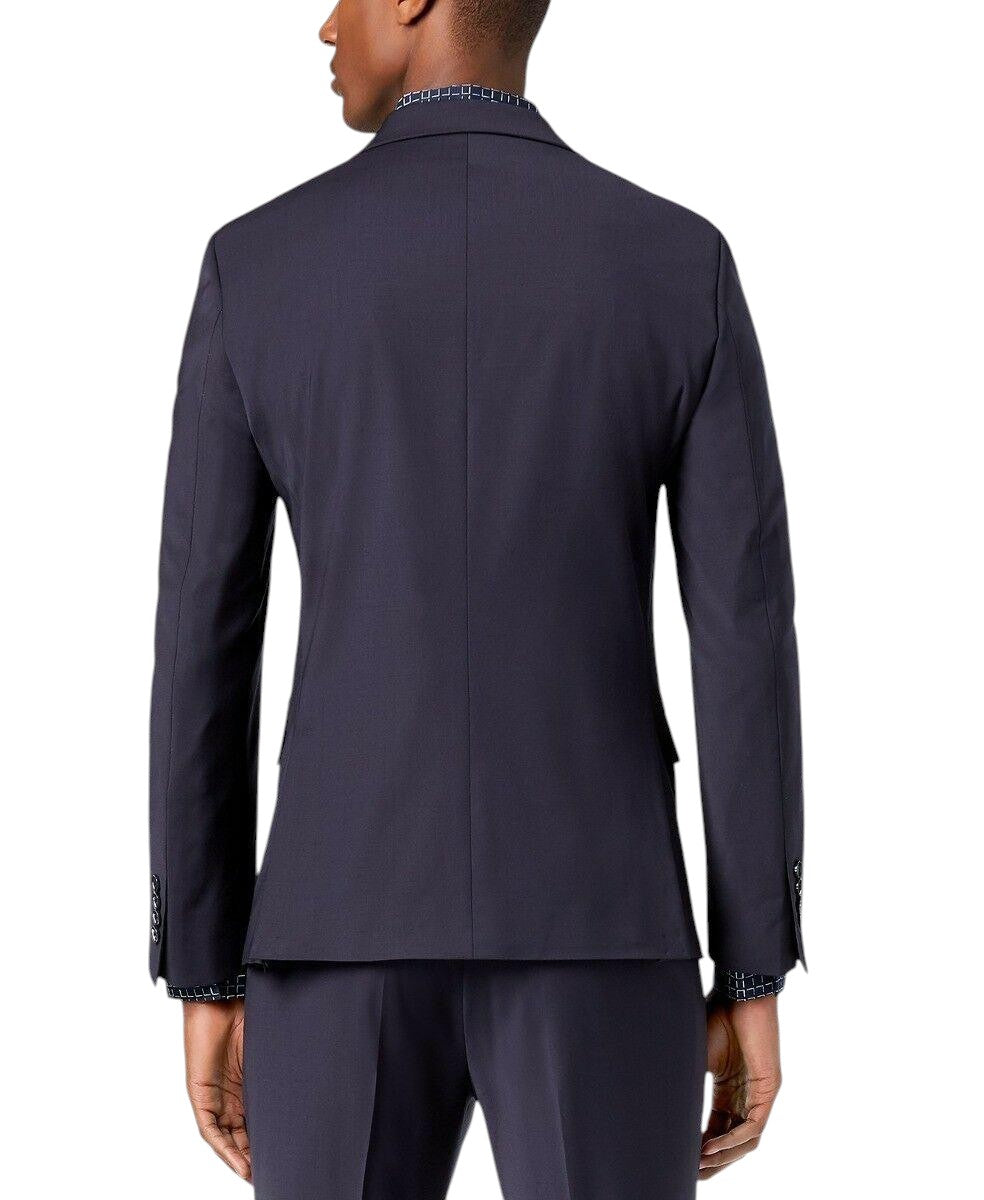 Calvin Klein Mens Skinny fit Suit Jacket Blazer 38 R Navy Blue Solid Stretch