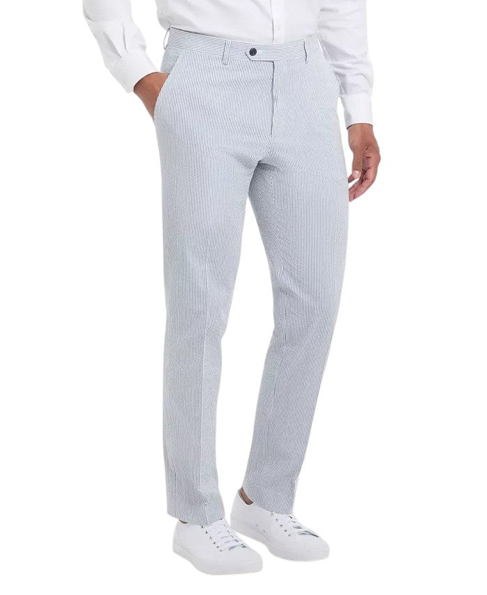 Tommy Hilfiger Mens Modern fit Seersucker Dress Pants 38 / 30 Blue White Striped
