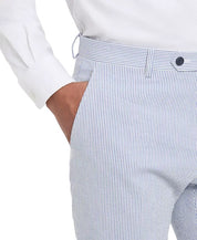 Tommy Hilfiger Mens Modern fit Seersucker Dress Pants 38 / 30 Blue White Striped