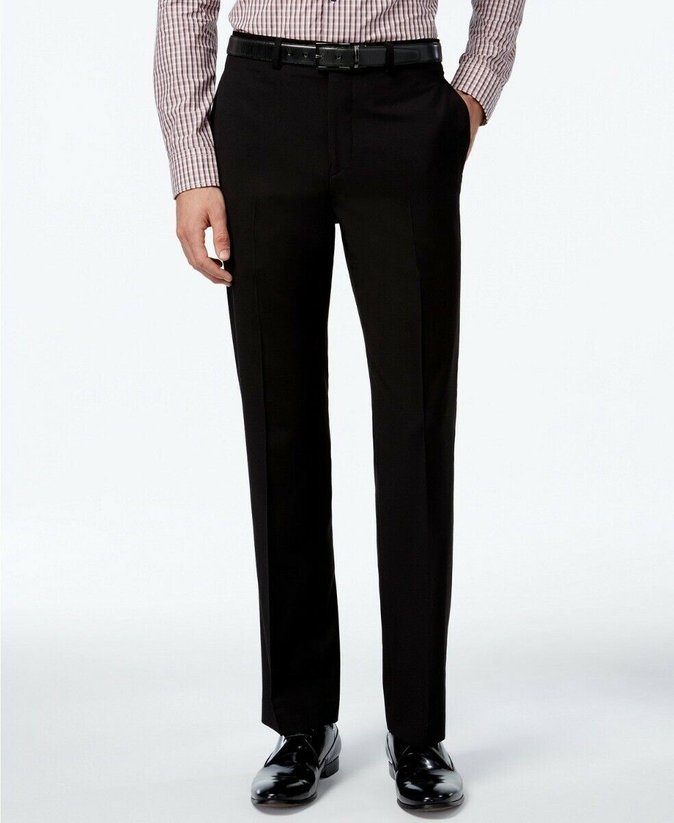 Calvin Klein Mens Slim fit Dress Pants 31 / 30 Black Solid