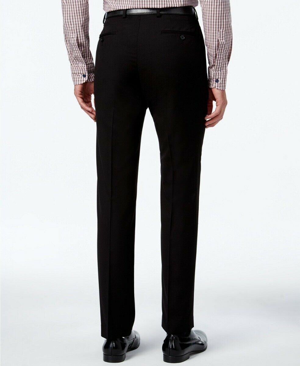 Calvin Klein Mens Slim fit Dress Pants 31 / 30 Black Solid