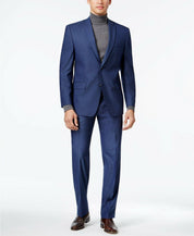 Andrew Marc Stretch Regular Fit Blue Neat Suit 48R / 42 x 32 Flat Pant