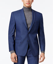 Andrew Marc Mens Slim fit 2 Piece Suit 40 R / 33 Waist Blue Solid Stretch