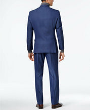 Andrew Marc Mens Slim fit 2 Piece Suit 44 S / 37 Waist Blue Solid Stretch