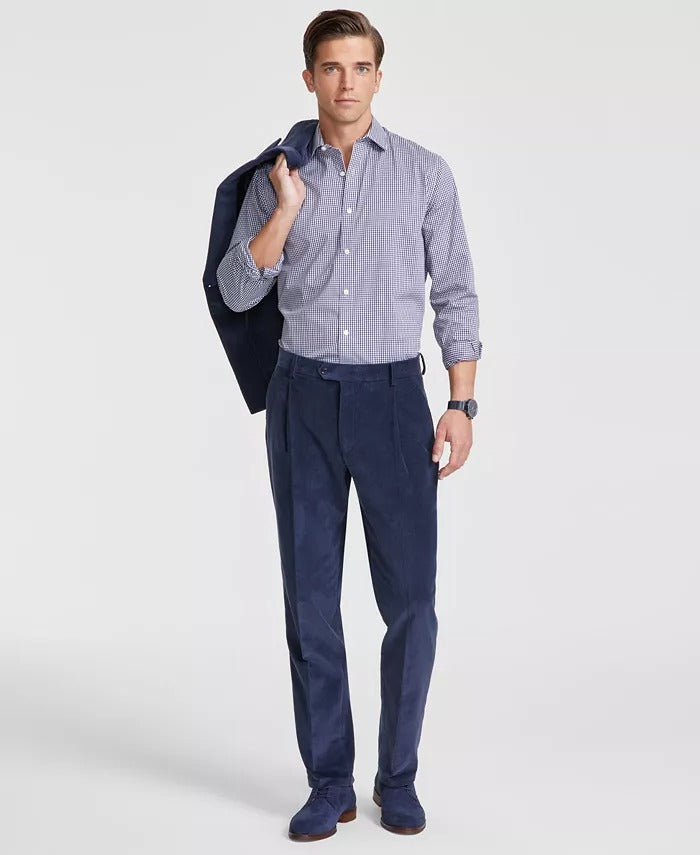Tommy Hilfiger Mens Modern fit Corduroy Dress Pants 42 / 30 Blue Solid